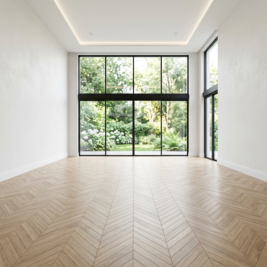 Modern Minimalist Living Room Drapery